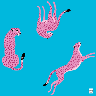 Bespoke Vivid Blue Flirty Leopard Mat