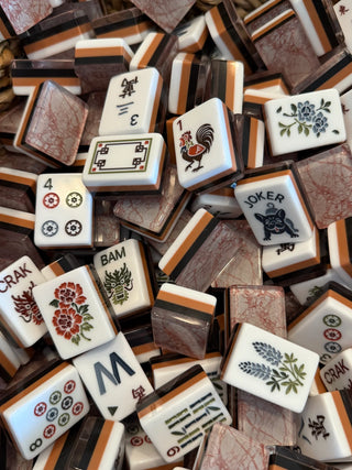 Mahjong Row Terracotta Marble Tile Set