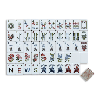 Mahjong Row Terracotta Marble Tile Set