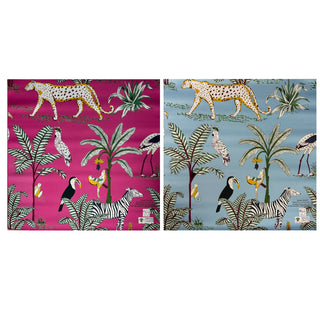 Double the Fun/Dhonk & Bespoke Collab Jungle Mat - HOT PINK AND TURQUOISE