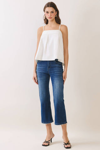 CT9854-Bow Back Detail Spaghetti Strap Cami Top: Red / M