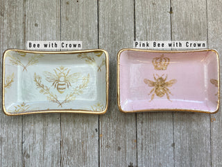 Ceramic Jewelry tray- Small: Hummingbirds & cages