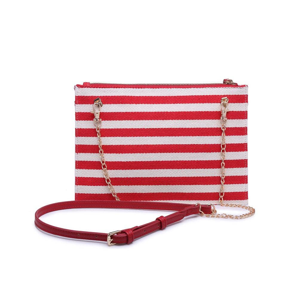 Barcelona Striped Fabric Crossbody: Black