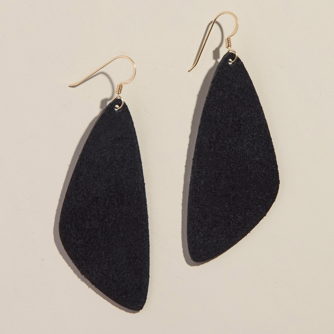 Onyx Suede Evie Earrings