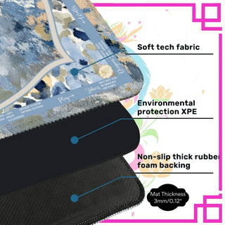 Blue Leopard Print Neoprene Mahjong Mat and Access
