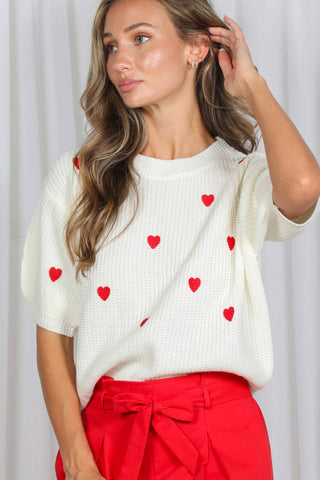Windsor Heart Sweater: Red