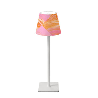 Champagne Mahjong LED Table Lamp : Pink & Orange Watercolor