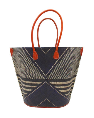 Mariposa Large Straw Tote Bag: Black