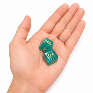 Teal Pearl Mahjong Dice (Set of 2)