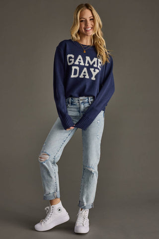 Game Day Sweater: Navy/White