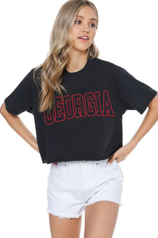 Georgia Graphic Tee: BLACK