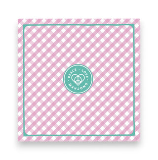 Pink Cabana Plaid Mahjong Mat