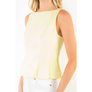 Sleeveless Peplum Top: YELLOW / XS-S-M-L(1-2-2-1)