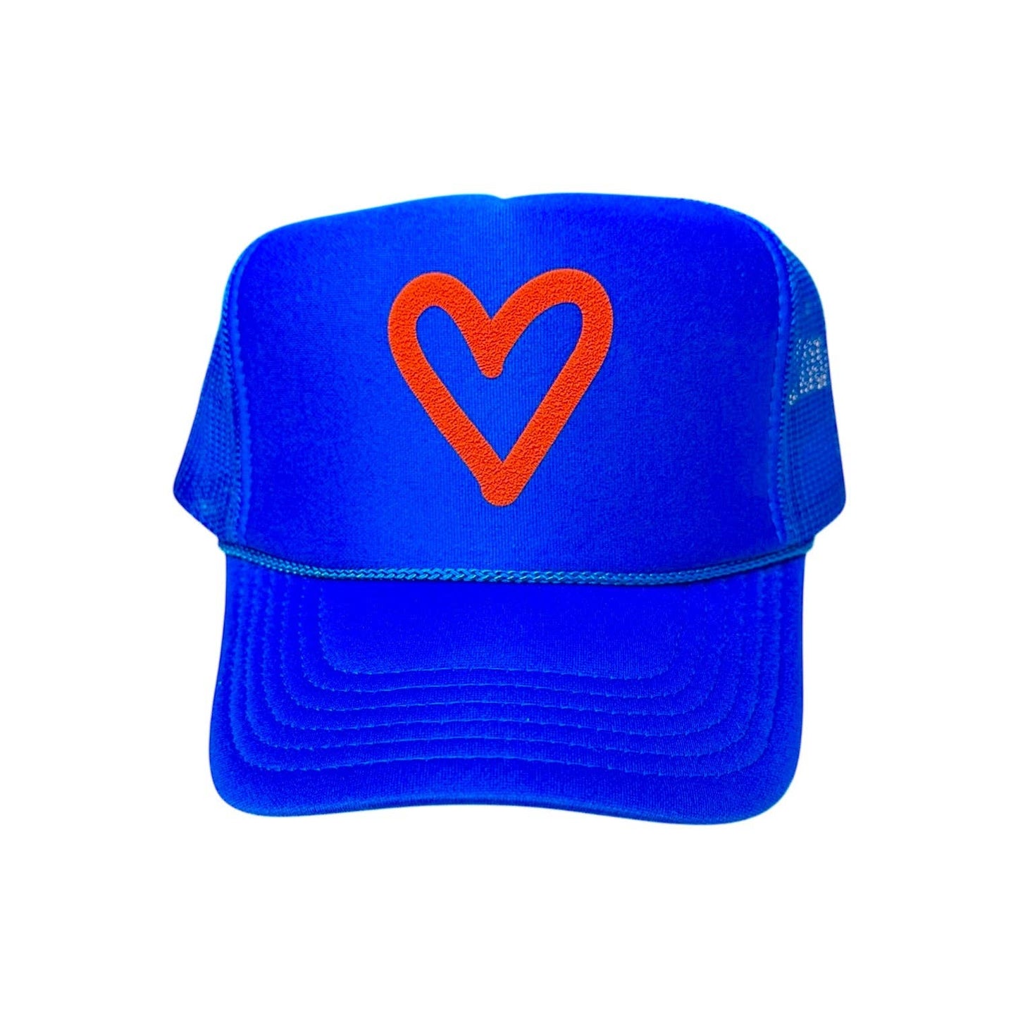 Heart Trucker Hat- Blue/Red