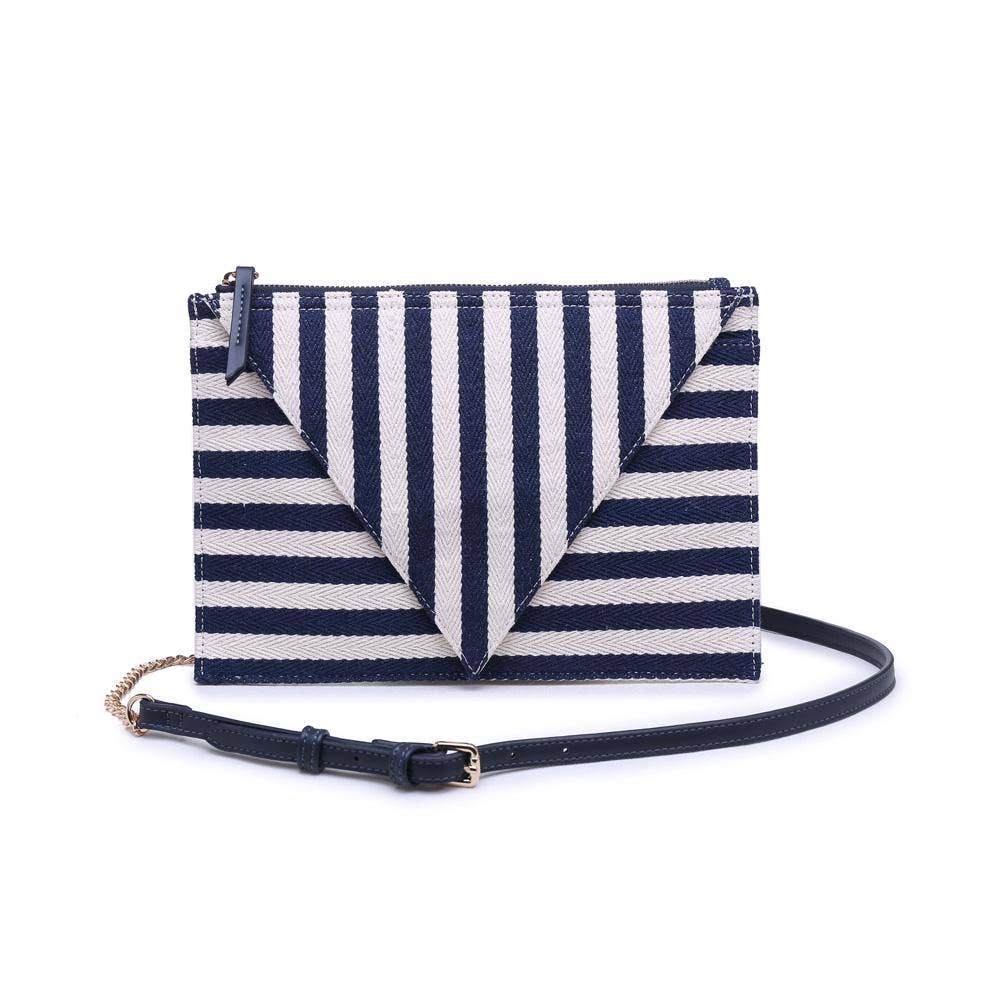 Barcelona Striped Fabric Crossbody: Black