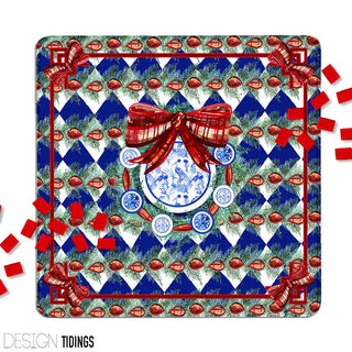 Mahjong Mat 31", Neoprene, Holiday, Christmas, Winter: Sugar Plum / Neoprene without bag