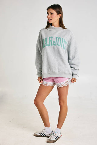 Mahjong Sweatshirt: Kelly Green/Gray