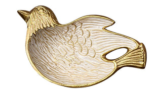 Golden Ivory Bird Dice Dish
