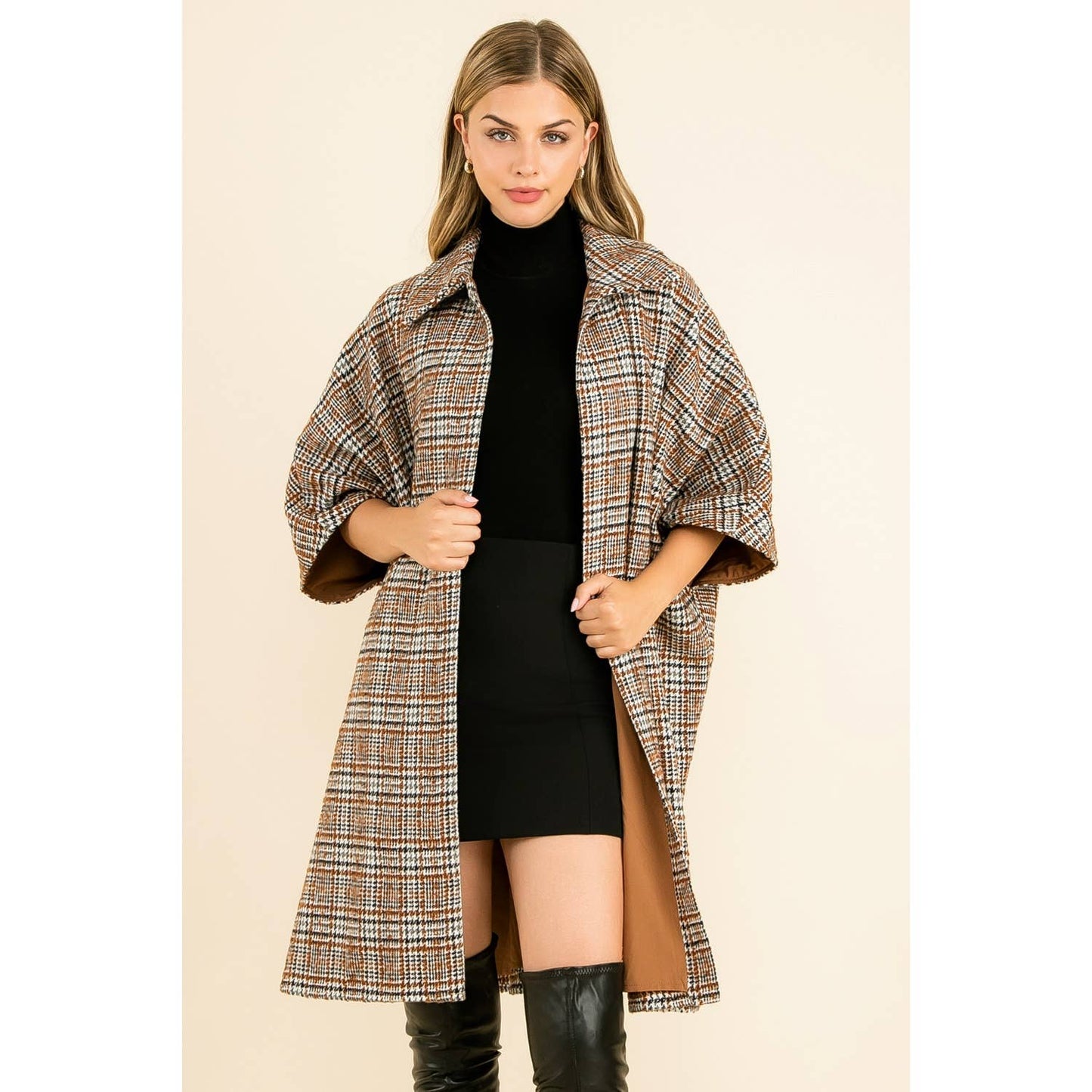 Myra Plaid Long Coat