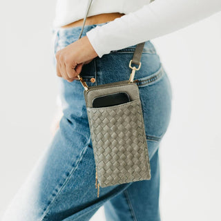 Woven Double Duty Phone Bag : Woven Brown