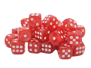 Old School 36ct 12mm D6 Dice Set: Pearl Drop - Red w/ White