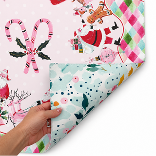 Holly Jolly Double-Sided Leatherette Mahj Mat
