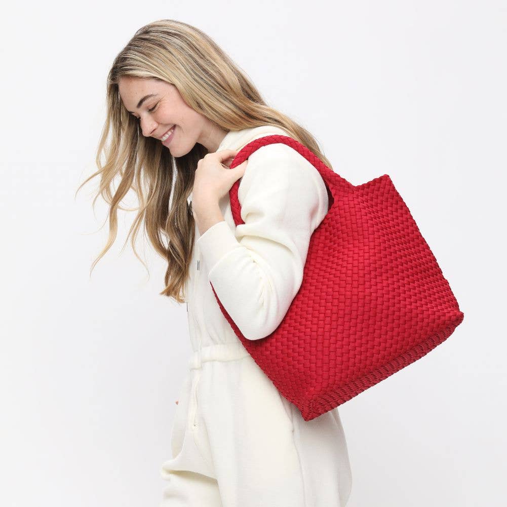 Sky's The Limit - Medium Woven Neoprene Tote: Wine