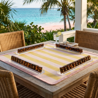 Tala Mahj Shell Pink Cabana Stripe Mahjong Mat