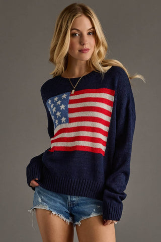 American Flag Lightweight Sweater