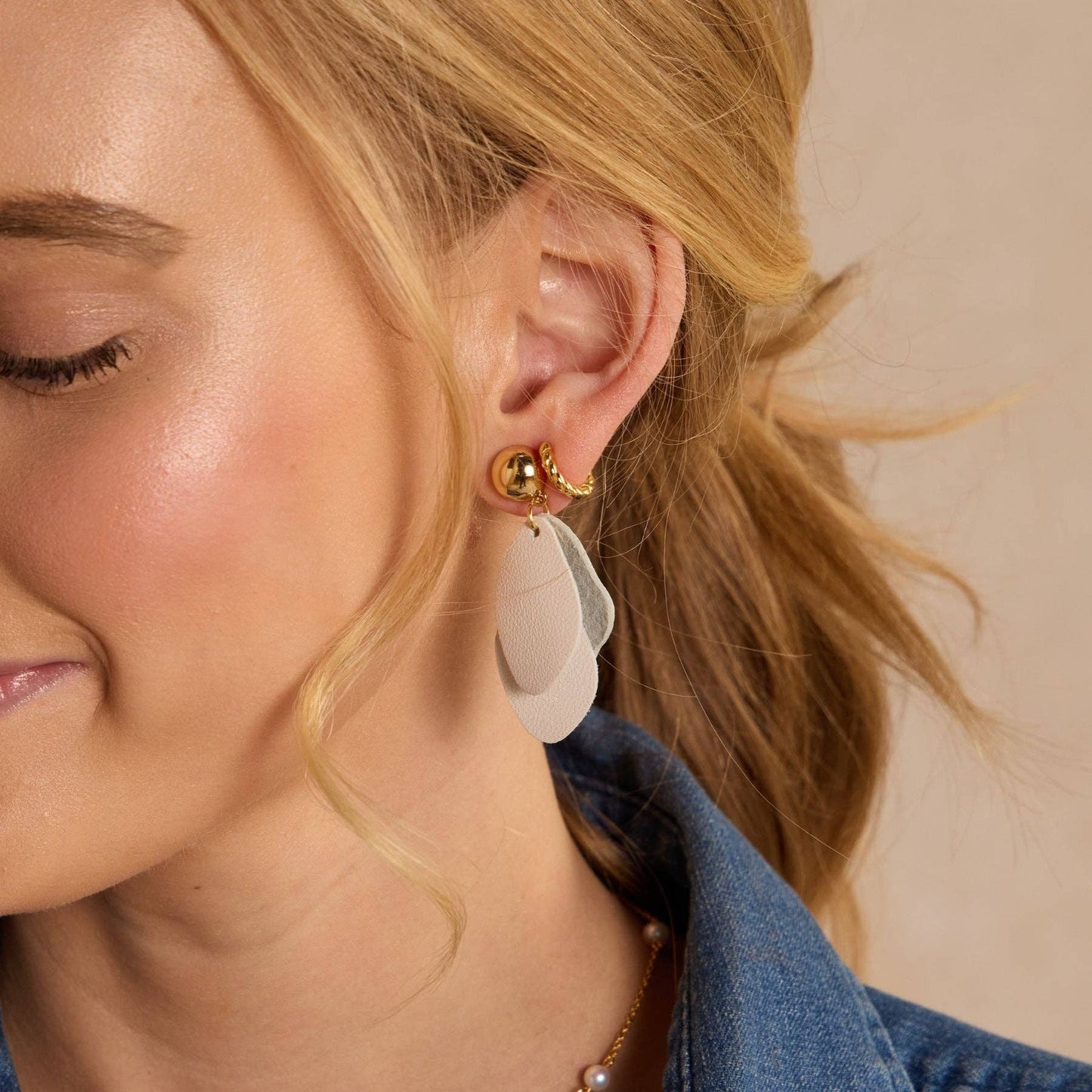 Weston Earrings: Cream