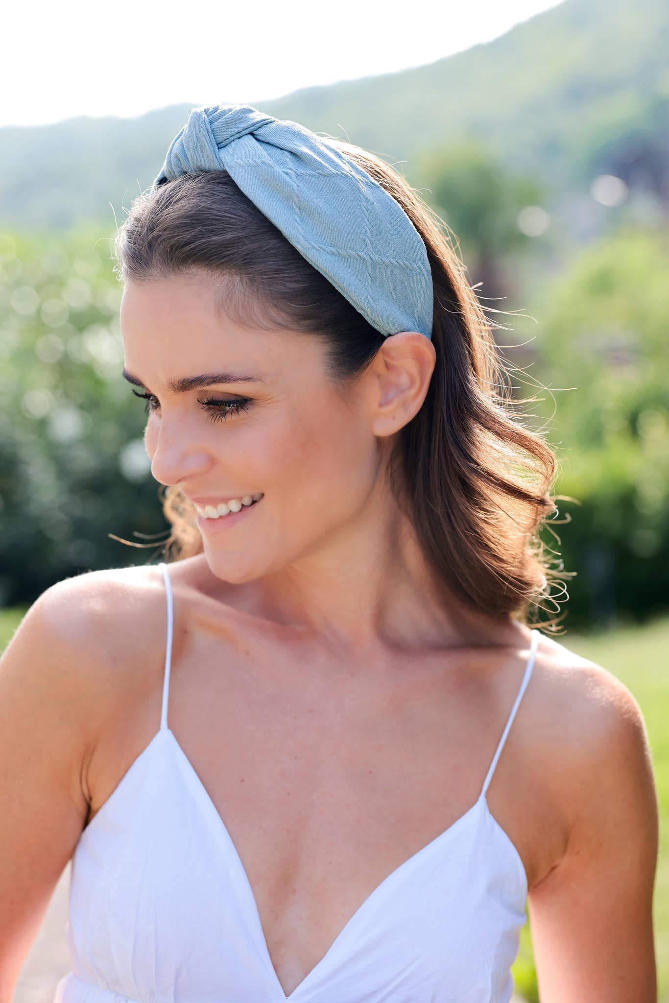 ALI DENIM HEADBAND, BLUE