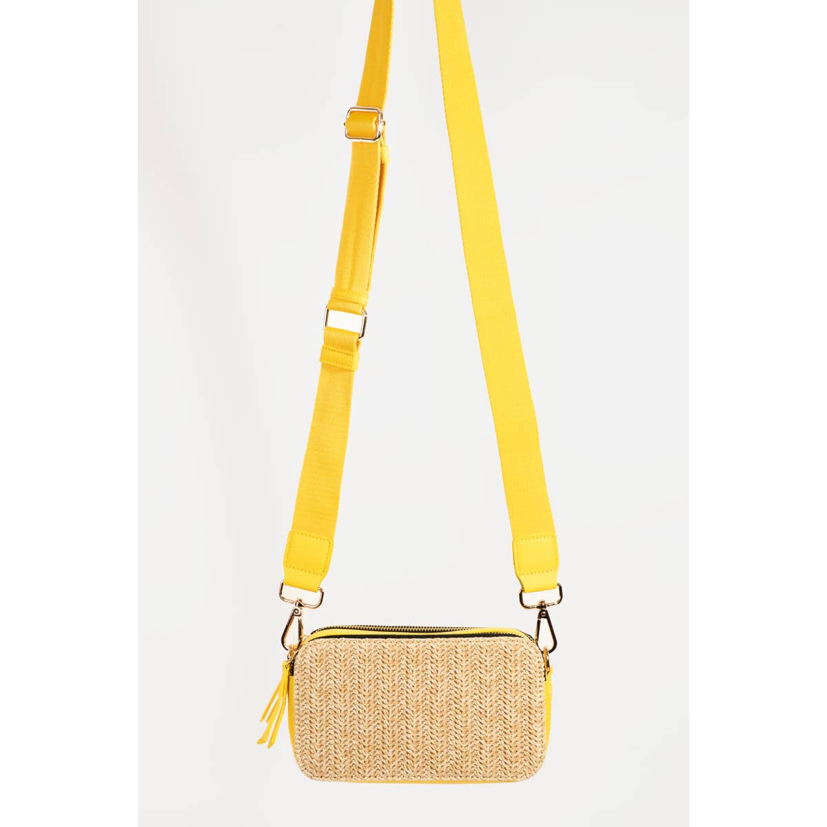 Rectangle Crossbody Straw Bag: KELLY GREEN