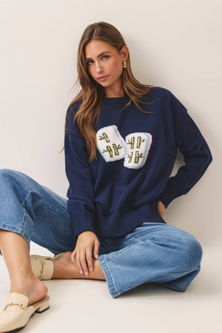 Mahjong Tile Intarsia Sweater