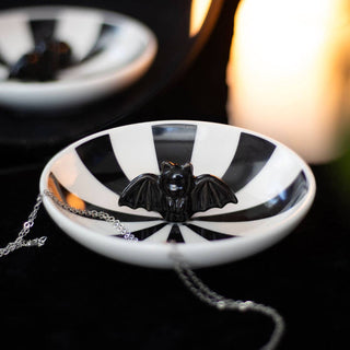 Striped Bat Halloween Dice Dish