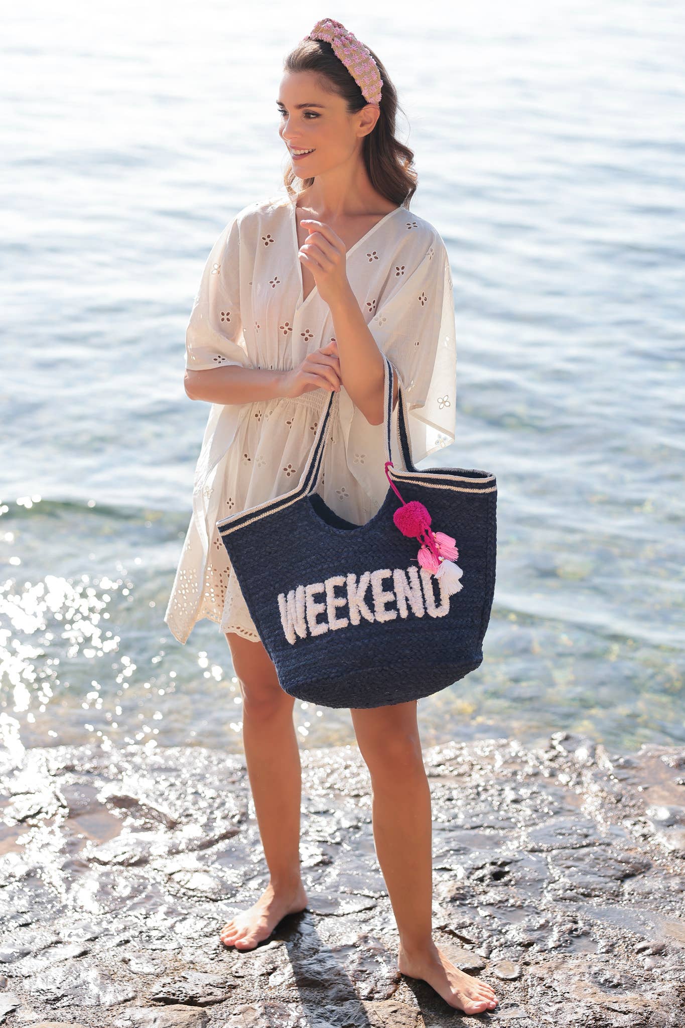 WEEKEND TOTE,NAVY