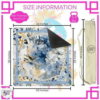 Blue Leopard Print Neoprene Mahjong Mat and Access