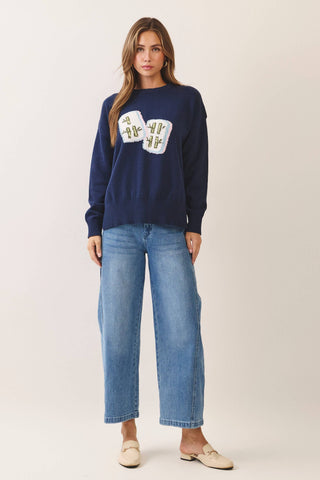 Mahjong Tile Intarsia Sweater