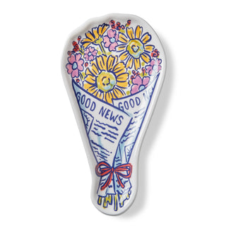 Newspaper Bouquet Trinket Dish Multi Ceramic Everyday