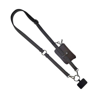 Clip & Go Brushed Vegan Leather Phone Lanyard -Sage