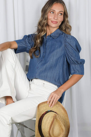 Charlotte Chambray Top