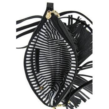 CROSSBODY FRINGE BAG: Fuchsia