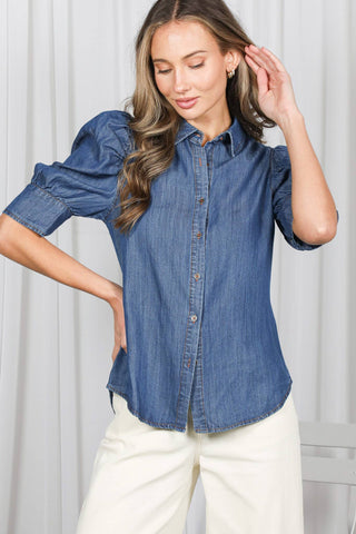 Charlotte Chambray Top