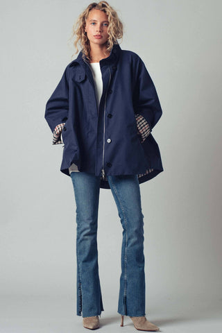 Nicolette Modern A-Line Trench Jacket