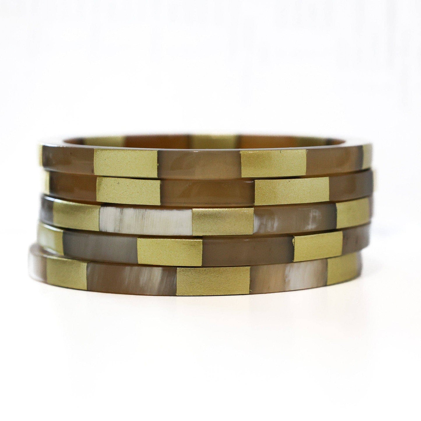 Gold Tile Bangle Set