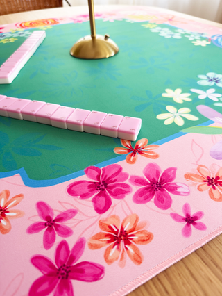 EttaVee "Happy Fleurs" Double-Sided Mahjong Mat PREORDER