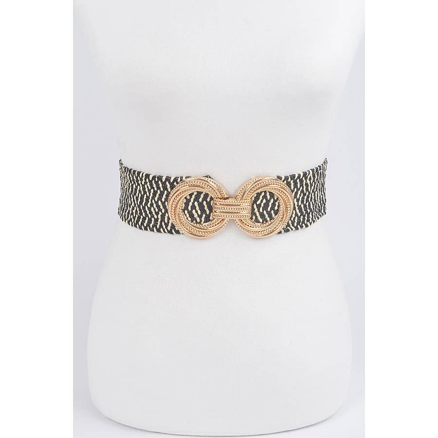 Gold Metal Clasp Belt: Brown