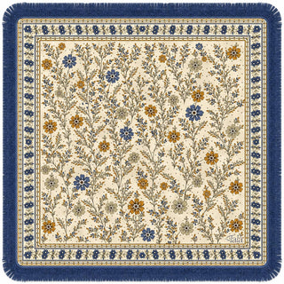 Tala Mahj The Montecito Mahjong Mat - Wildflowers with Blue Fringe