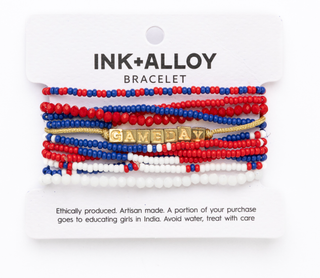 Bracelet Stack Game Day  Red + White + Blue Wholesale