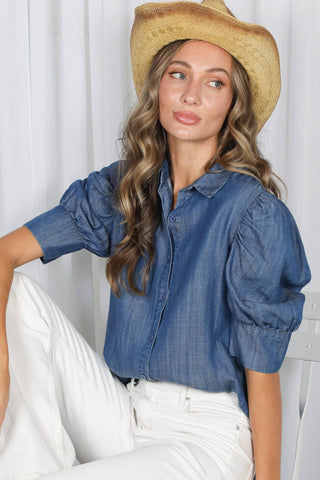 Charlotte Chambray Top