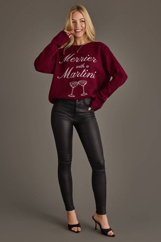 Burgundy Merrier with a Martini Sweater